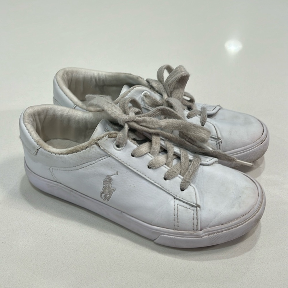 Girls size 13 leather polo sneakers